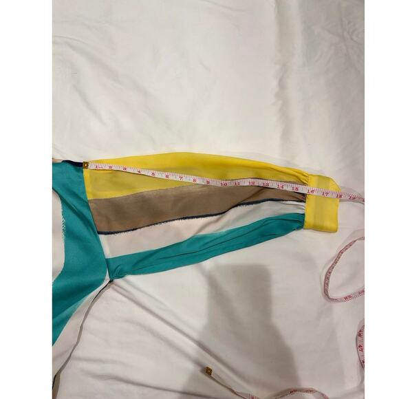 ZARA Striped Double Breasted Wrap Blouse Size Medium - Picture 7 of 7